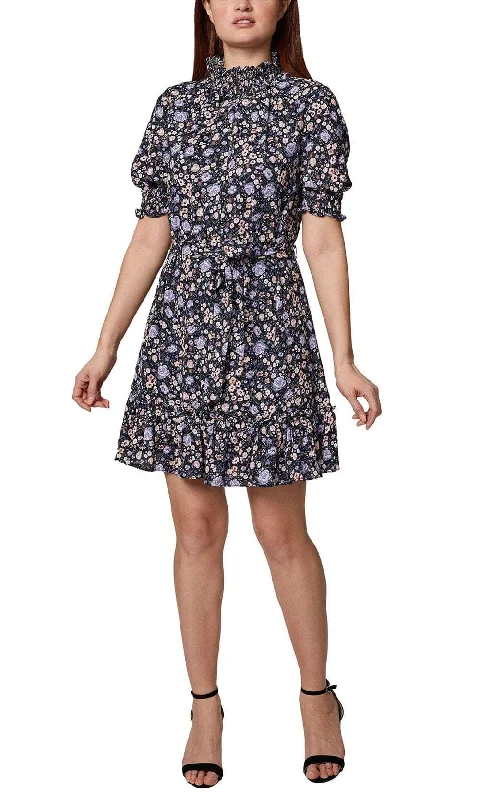 Sage Collective SU05D20 - Puff Sleeve Floral Short Dress