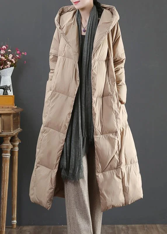 Casual gold Cotton blend jacket woman oversize womens parka hooded pockets winter outwear