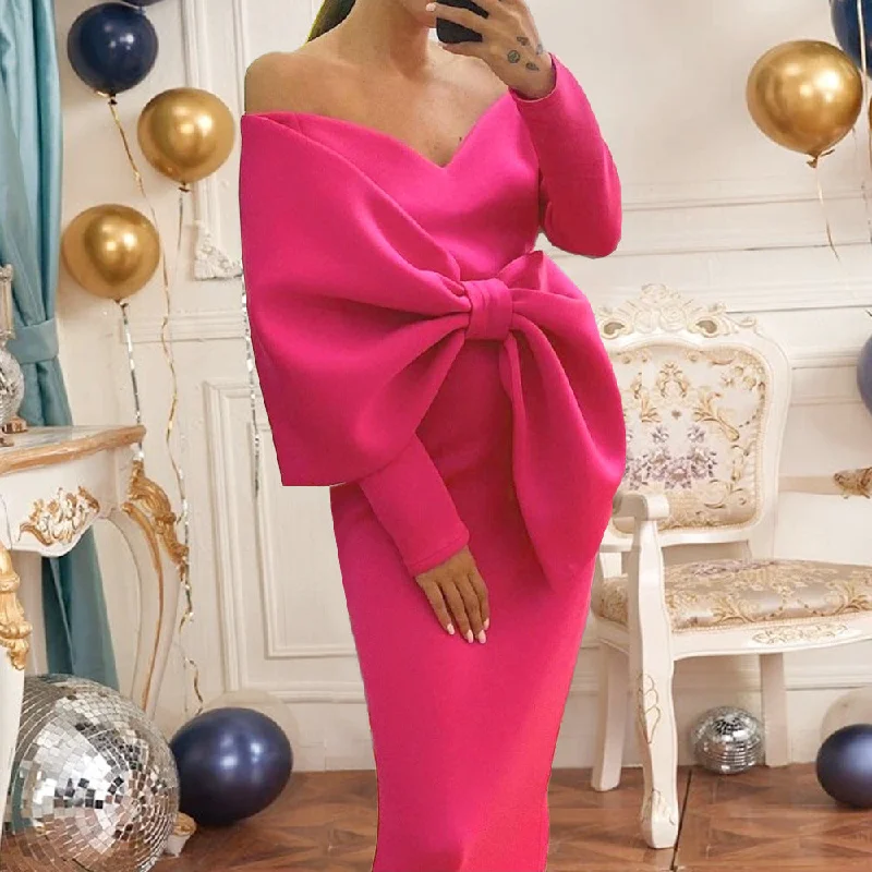 Sexy Bowknot High Waist Plus Sizes Party Dresses