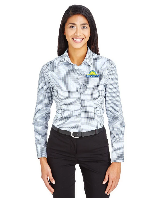 Devon & Jones CrownLux Performance Ladies Micro Windowpane Shirt