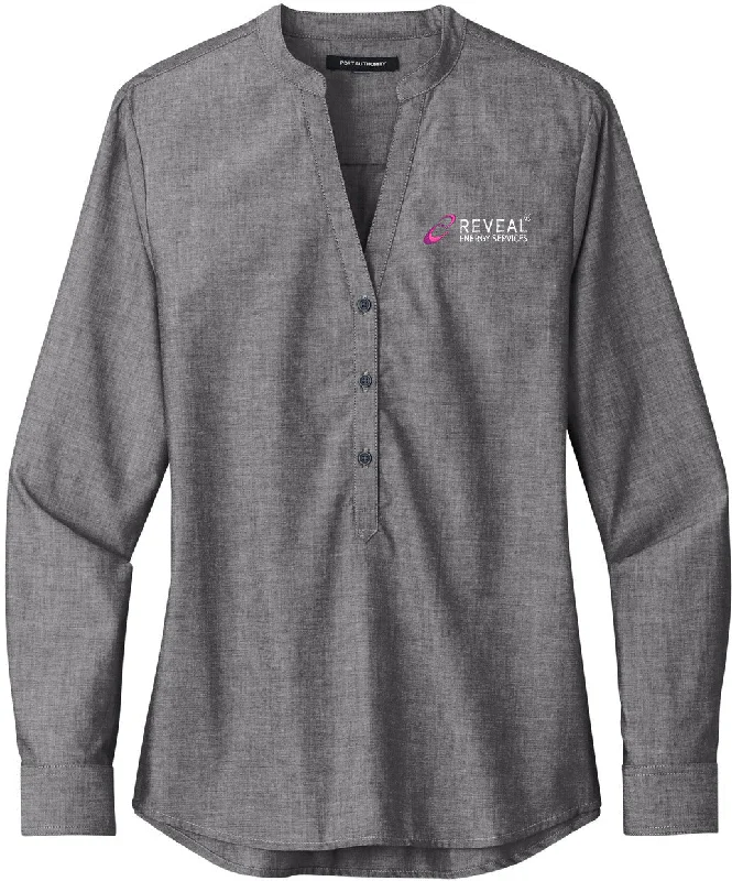 Port Authority Ladies Long Sleeve Chambray Easy Care Shirt