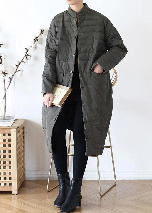 2024green down jacket woman casual stand collar women parka warm Casual winter outwear