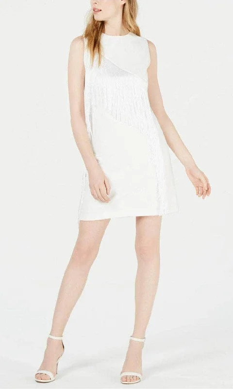 Laundry HP01W61 - Sleeveless Fringed Sheath Cocktail Dress