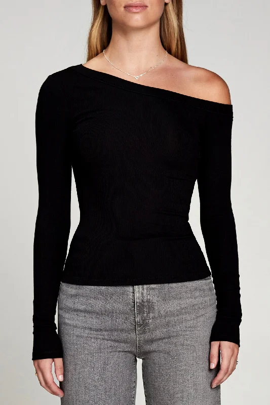 Baby Rib Off-Shoulder Long Sleeve