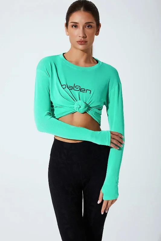 Emmy Long Sleeves Top - Downy Green