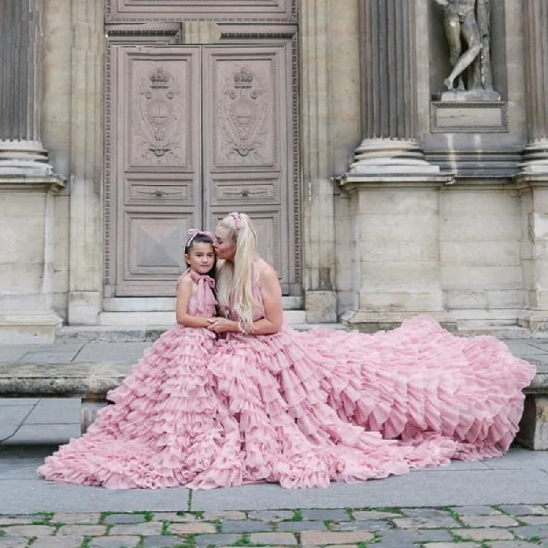 Luxury Tulle Dresses for Mother and Daughter