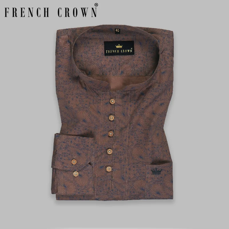 Comfortable Daywear Roman Coffee-Tuna Premium Kurta Style Shirt