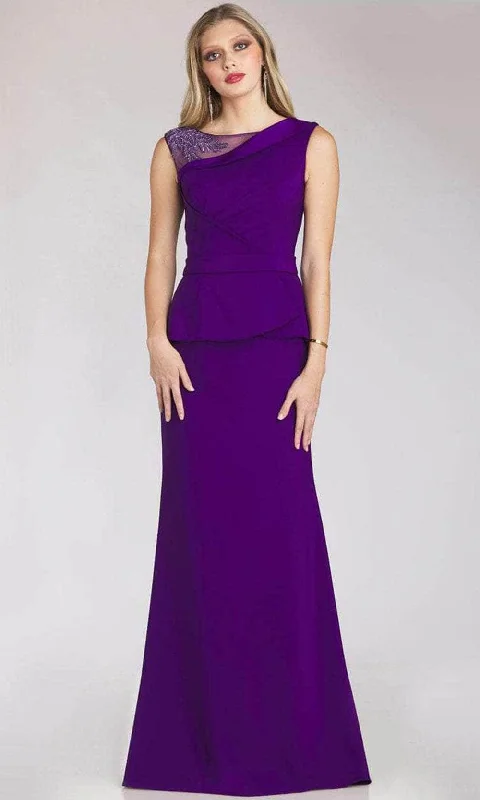 Comfortable Daywear Gia Franco 12164 - Peplum Illusion Bateau Evening Gown