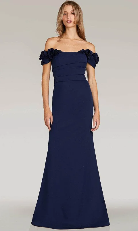 Comfortable Daywear Gia Franco 12220 - Floral Applique Evening Dress