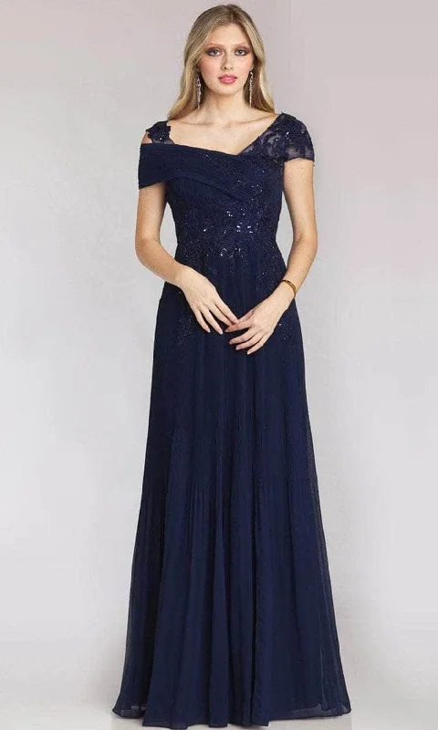 Comfortable Daywear Gia Franco 12209 - Refined Cap Sleeved Evening Dress