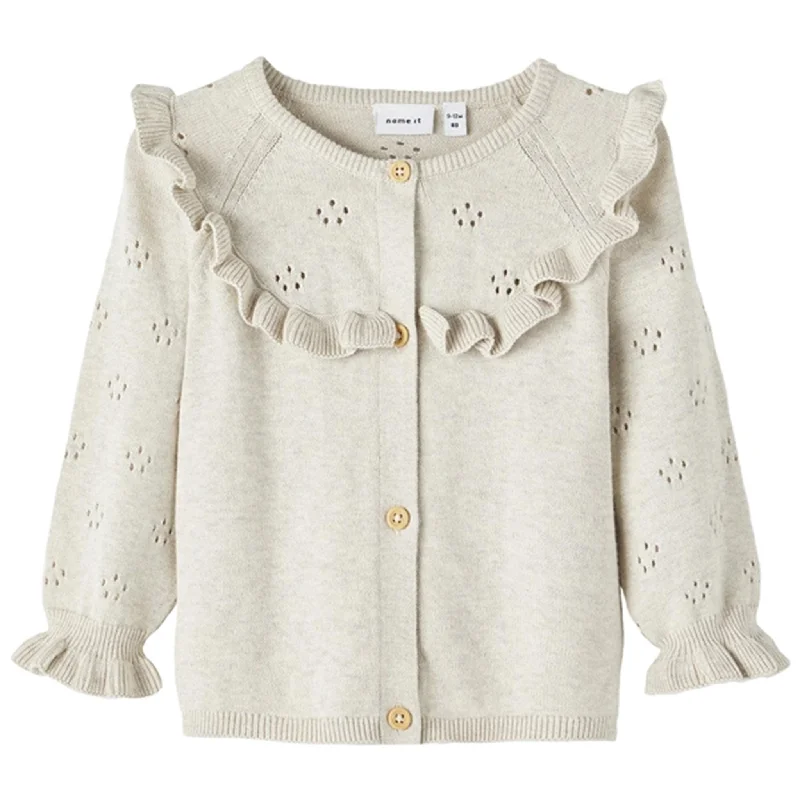 Comfortable Daywear Name it Peyote Melange Hella Strik Cardigan