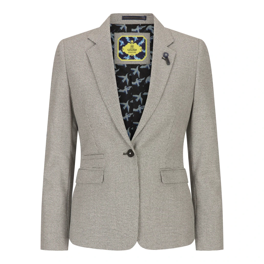 Comfortable Daywear Kyoto - Women's Tweed Beige Blazer Wool Jacket 1920s