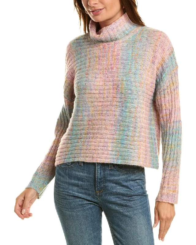 525 America Lizzie Spacedye Rib Turtleneck Wool-Blend Pullover