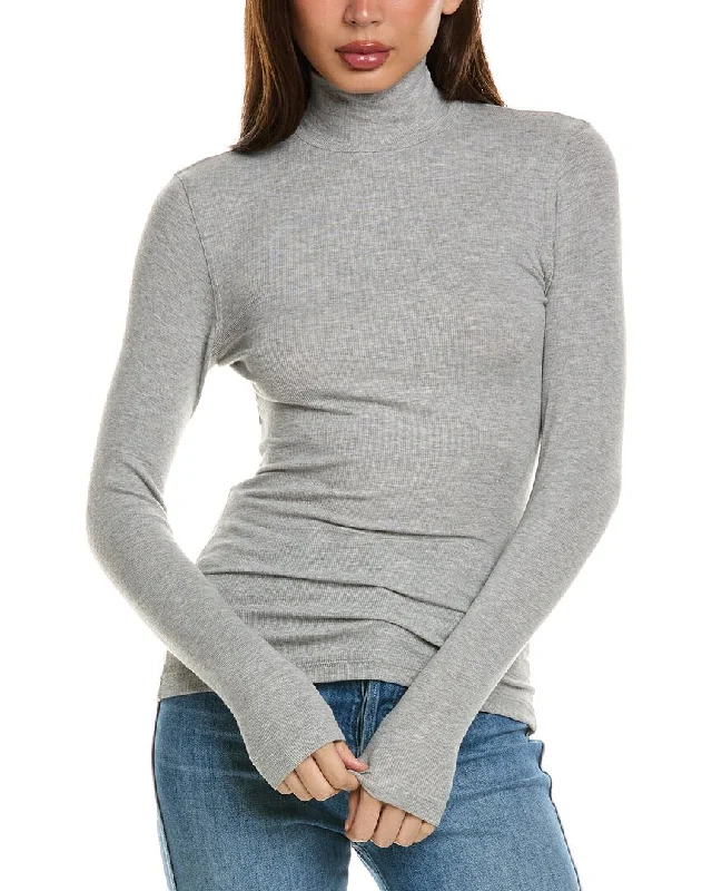 FRAME Denim Rib Turtleneck Top