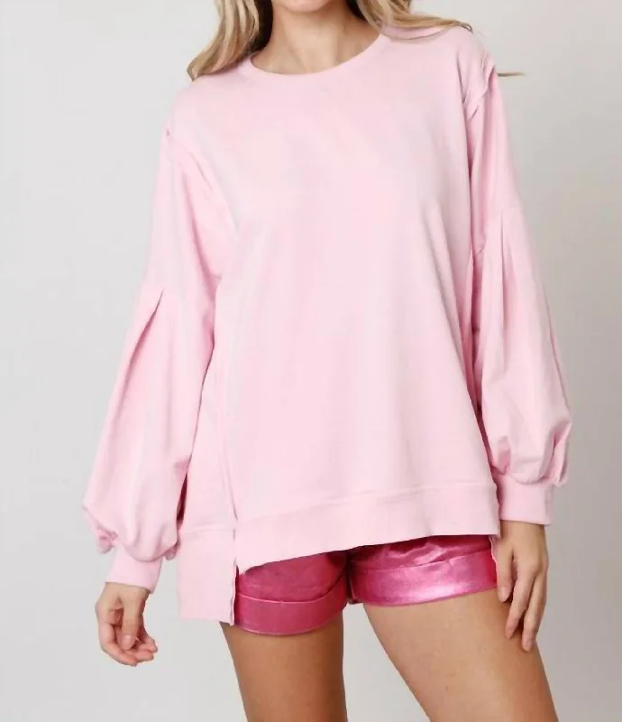 It's A Girl Thing Oversized Sweatshirt In Light Pink