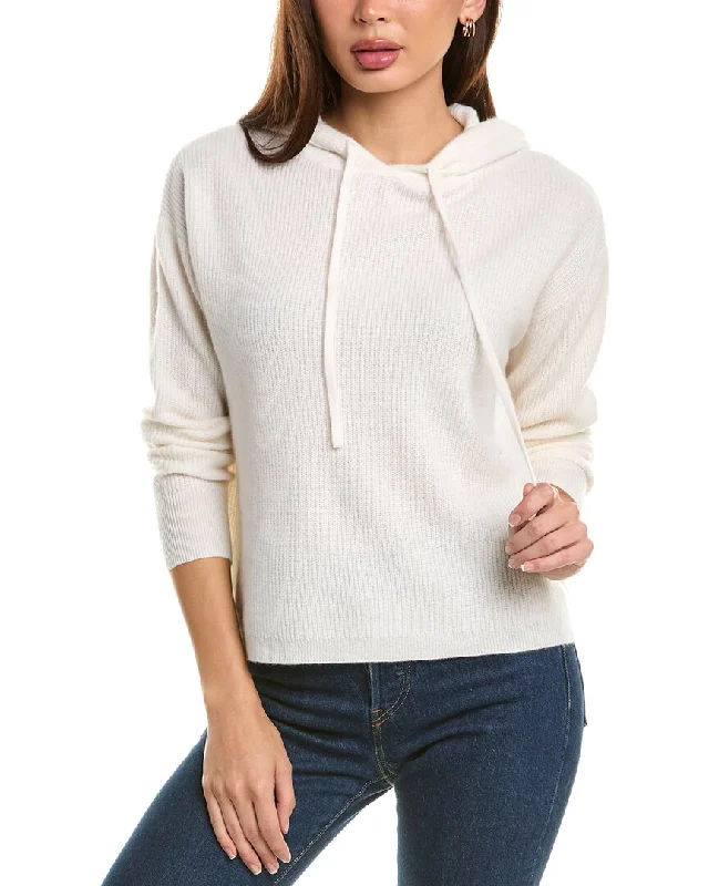 Magaschoni Half Cardigan Stitch Rib Cashmere Pullover