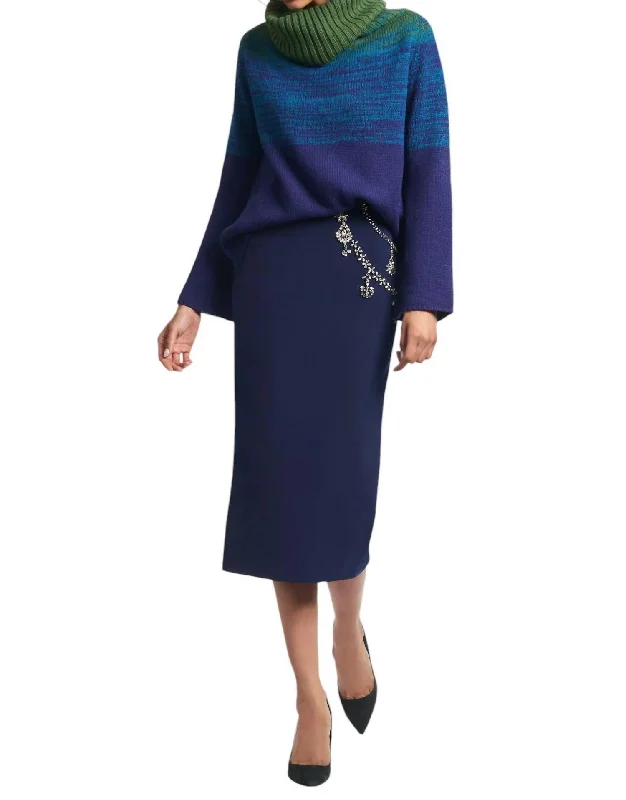 Sarah Knit Sweater In Midnight Ombre