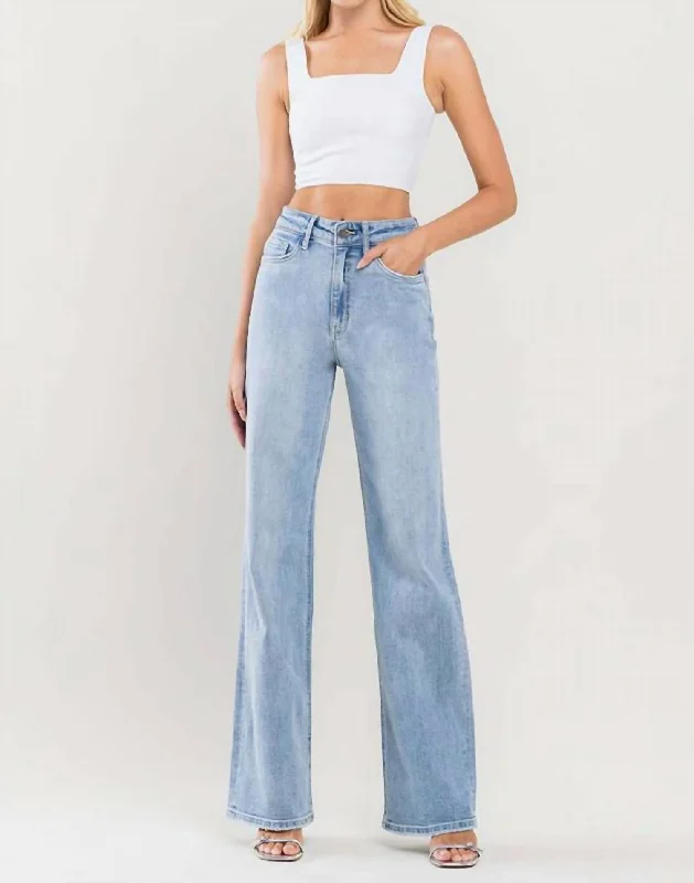 90's Stretch Vintage Flare Jeans In Blue