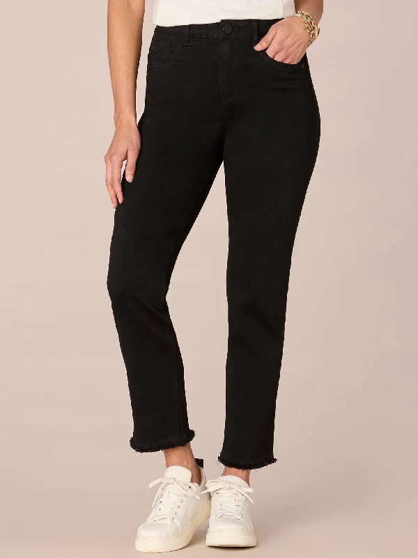 "Ab"solution High Rise Cascading D Slim Straight Petite Jeans