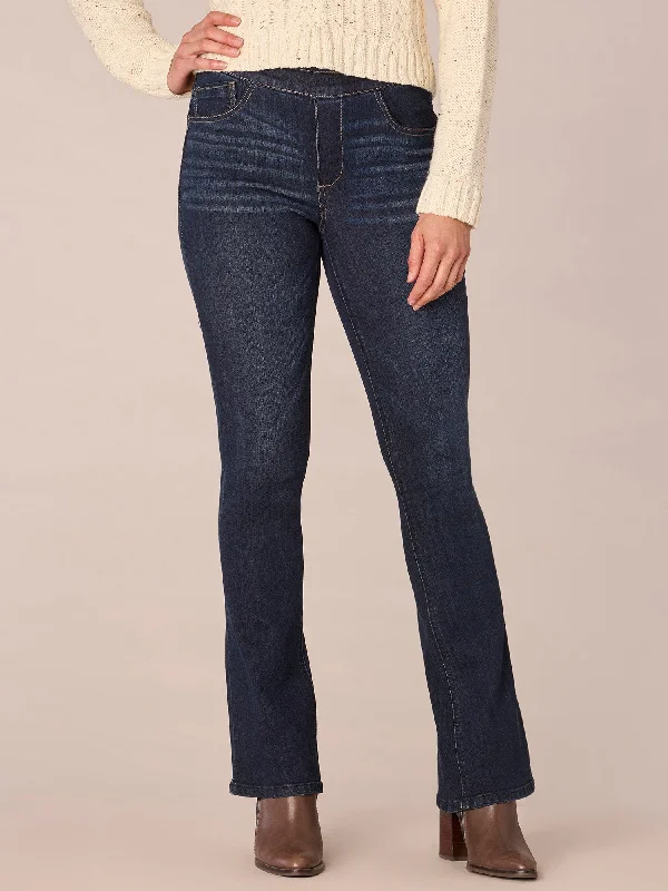 "Ab"solution Indigo High Rise Itty Bitty Boot Glider Jeans