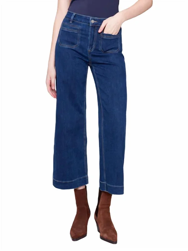 Cropped Flare Jeans In Indigo