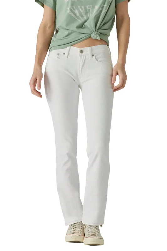 Mid Rise Sweet Straight Jeans In White