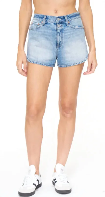 Nova High Rise Short W/ Double Button In Beachside