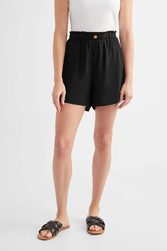 Short taille élastique en Challis - Femme