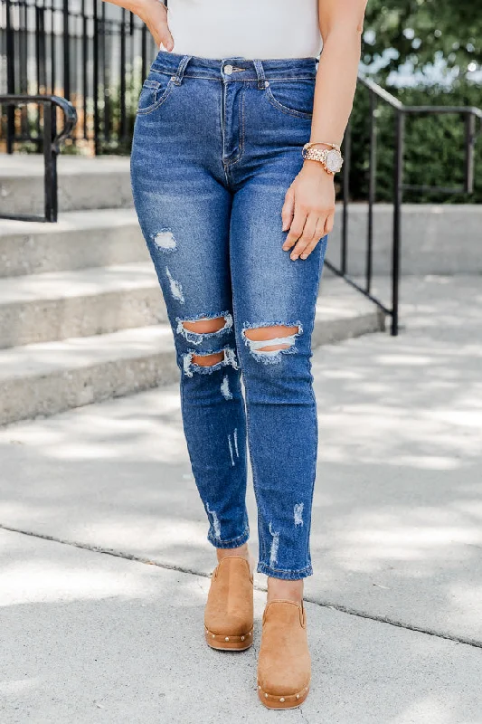 The Mom Jeans Dark Wash Straight Leg Jeans FINAL SALE