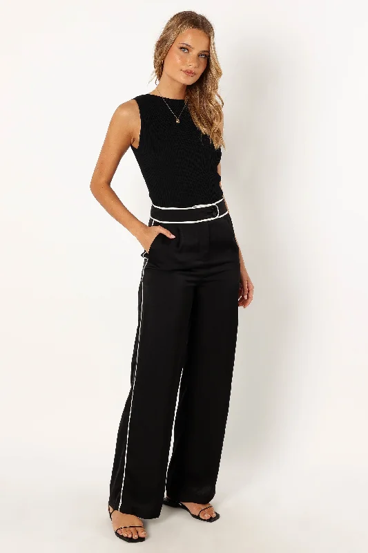 Uriah Wide Leg Pants - Black