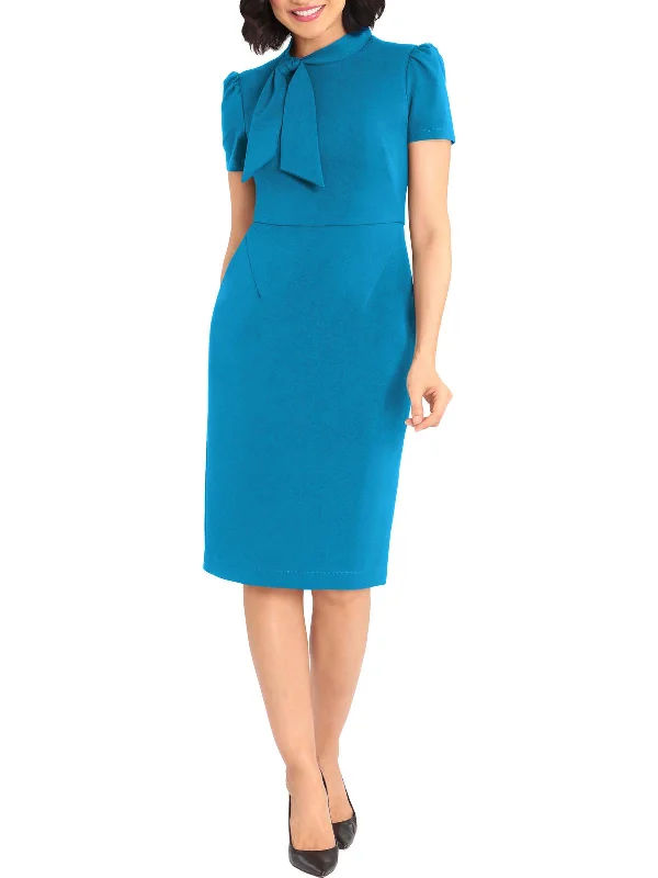 Womens Neck tie Office Sheath Dress