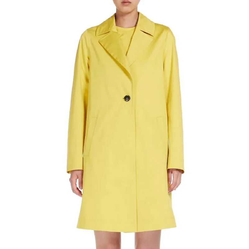 Agordo Cotton A-Line Rain Jacket In Yellow