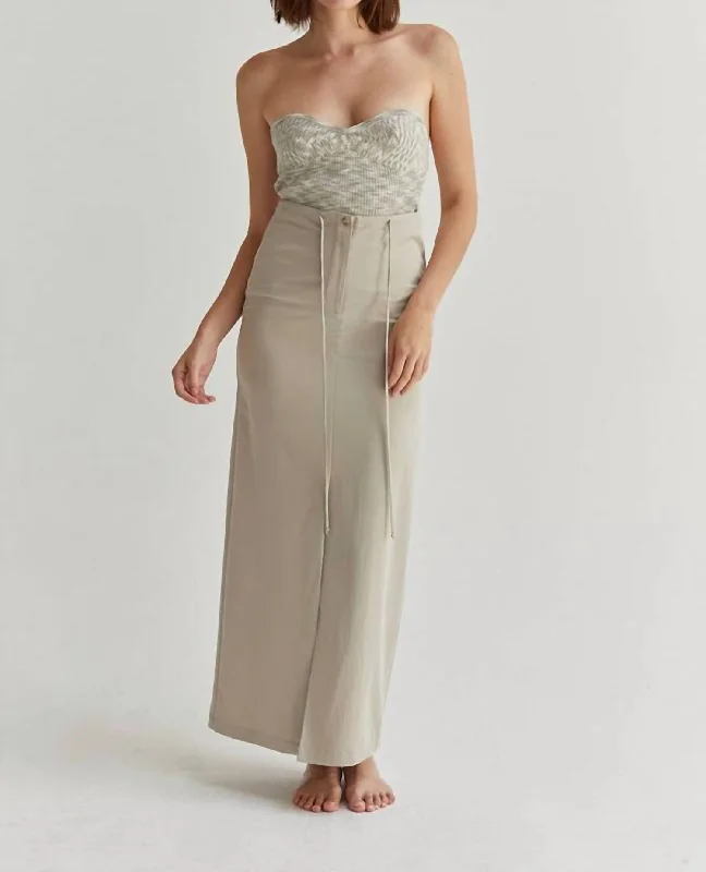 Jayda Maxi Skirt In Taupe