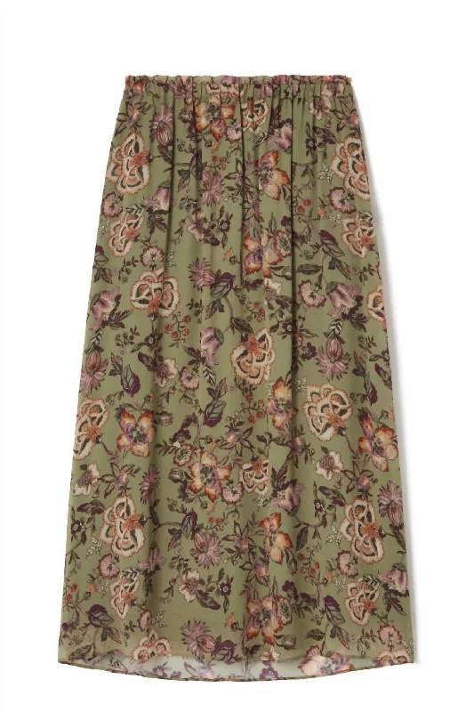 Women's Yunga Skirt In Khaki Tropical Loon