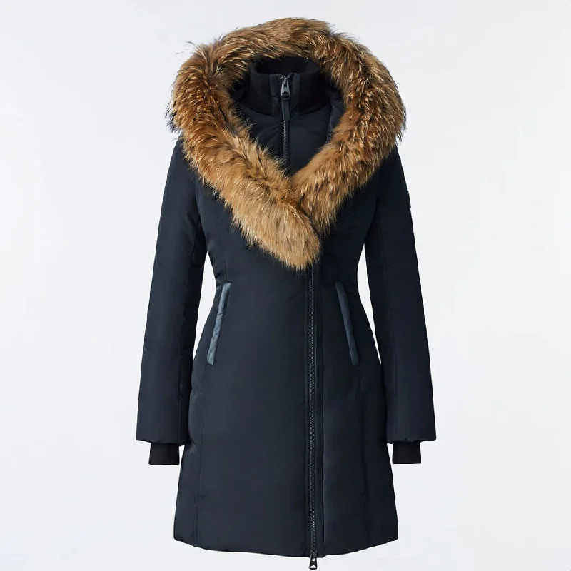 KAY down coat with natural fur Signature Mackage Collar Black