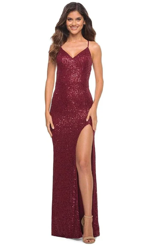 La Femme - 30287 Crisscross Back Sequin Gown