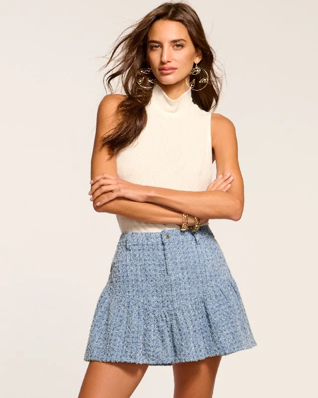 Jeanne Textured Denim Mini Skirt