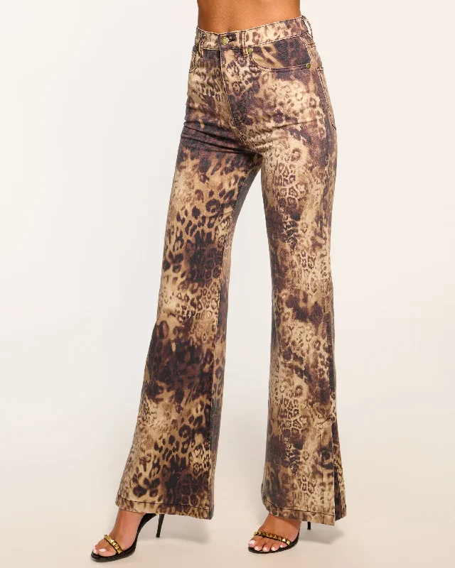 Printed Tyra High Waisted Flare Jean