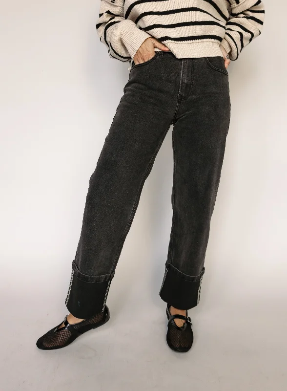 Weston Cuffed Black Denim